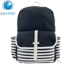 Stripe School Book Bag Backpack with Laptop Pocket Casual Daily Pack